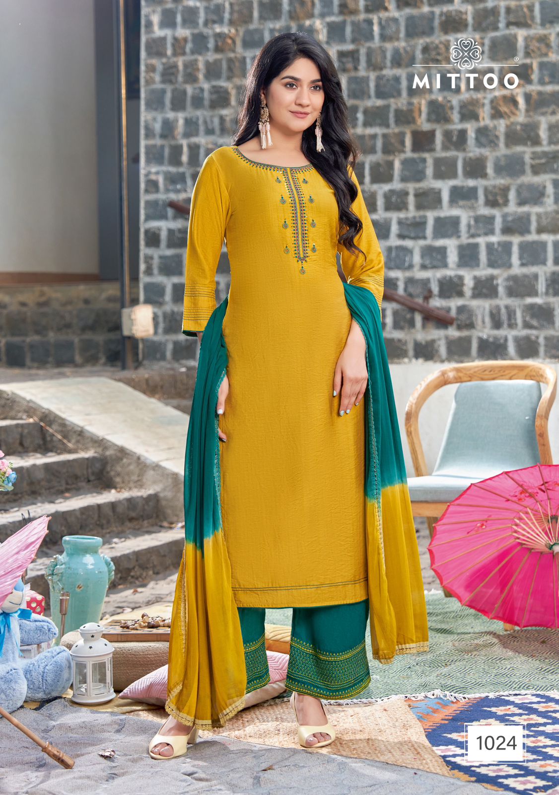 Mittoo Saara Vol 3 Emrboidery Kurti Pant With Dupatta Collection
